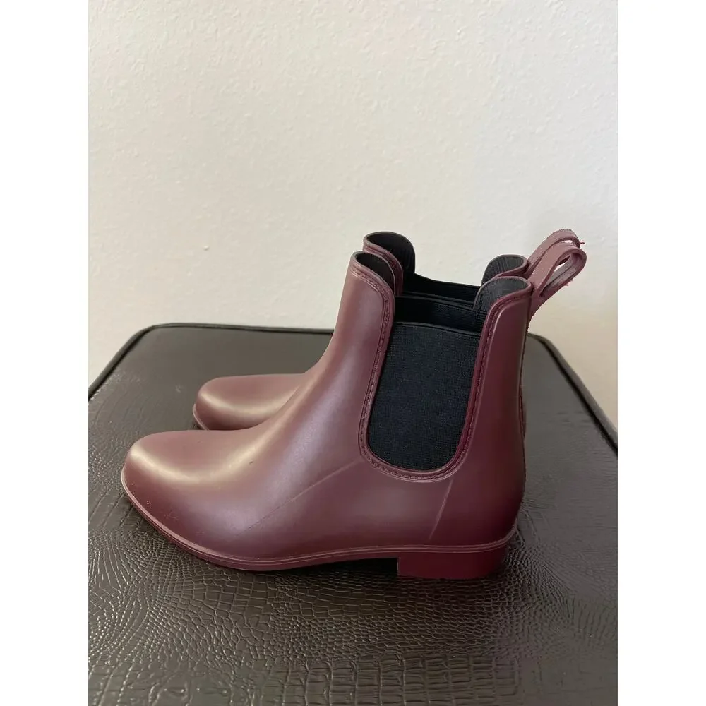 A NEW DAY Burgundy Ankle Rubber Rain Boots - Picture 7 of 9
